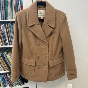 Maralyn & Me Women’s Double-Breasted Tan Peacoat